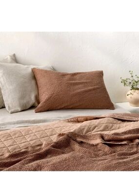 Casaluna Texture Waffle Pillow Shams in Brown (Set Of 2) King Size